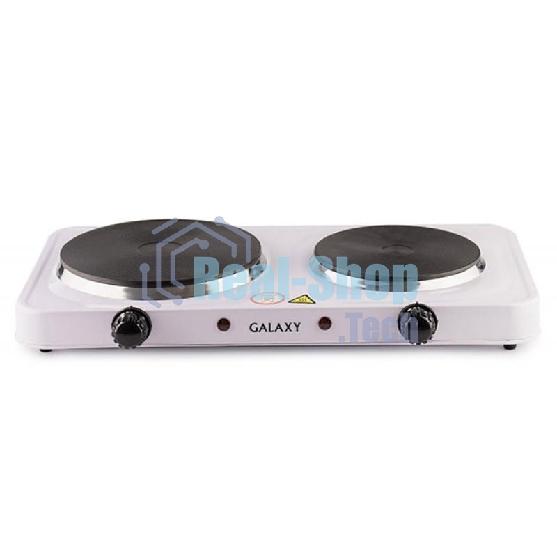 Плита настольная электрическая Galaxy Line GL3002 белый, 2.5 кВт, ТЭН, конфорки - 2, эмаль, поворотные переключатели
