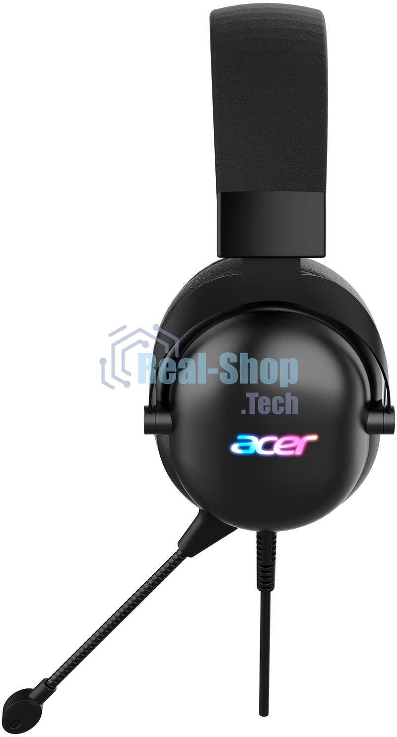 Гарнитура Acer AHW122 чёрный, проводная, USB, подсветка