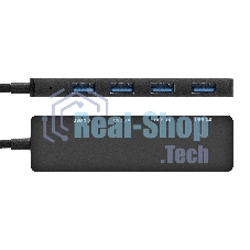 USB-концентратор 4-в-1 ExeGate DUB-4C/3 (кабель-адаптер USB Type C --> 4xUSB3.0, Plug&Play, черный)