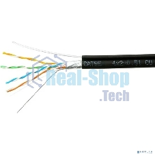 Кабель Cablexpert FPC-5051E-4-CU-OUTR/100, FTP outdoor 4x2x0.51 на тросу, медный, кат.5e, однож., 100м, box, черный