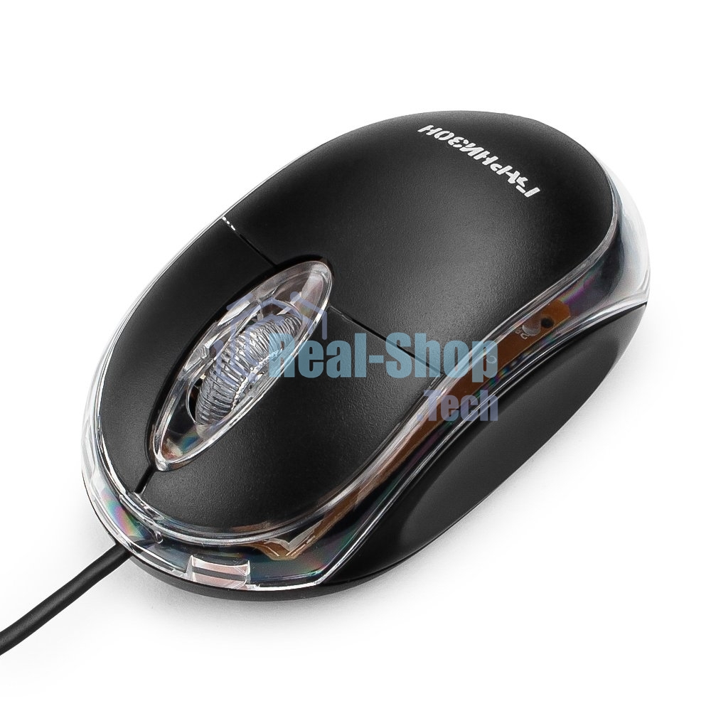 Мышь проводная Гарнизон GM-100 черный, 1000 dpi, USB, кнопки - 3