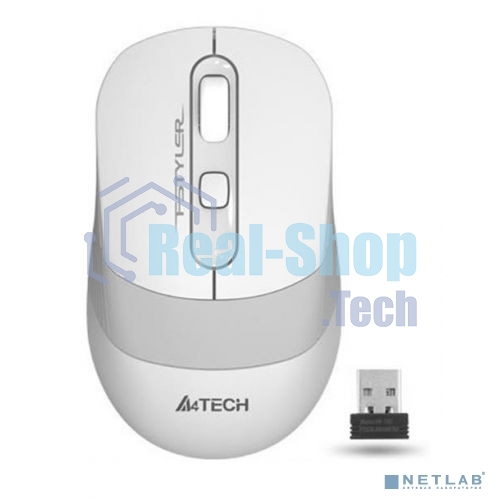 Мышь беспроводная A4Tech Fstyler FG10 белый/серый, 2000 dpi, радиоканал, USB, кнопки - 4