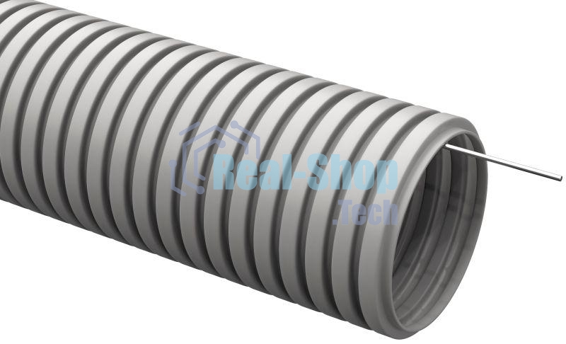 Труба гофрированная ПВХ d16 мм с зондом сер. (уп. 50 м) IEK CTG20-16-K41-050I