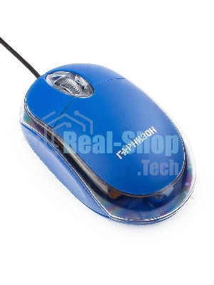 Мышь проводная Гарнизон GM-100B синий, 1000 dpi, USB, кнопки - 3