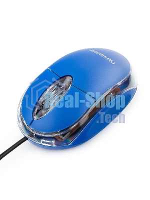 Мышь проводная Гарнизон GM-100B синий, 1000 dpi, USB, кнопки - 3