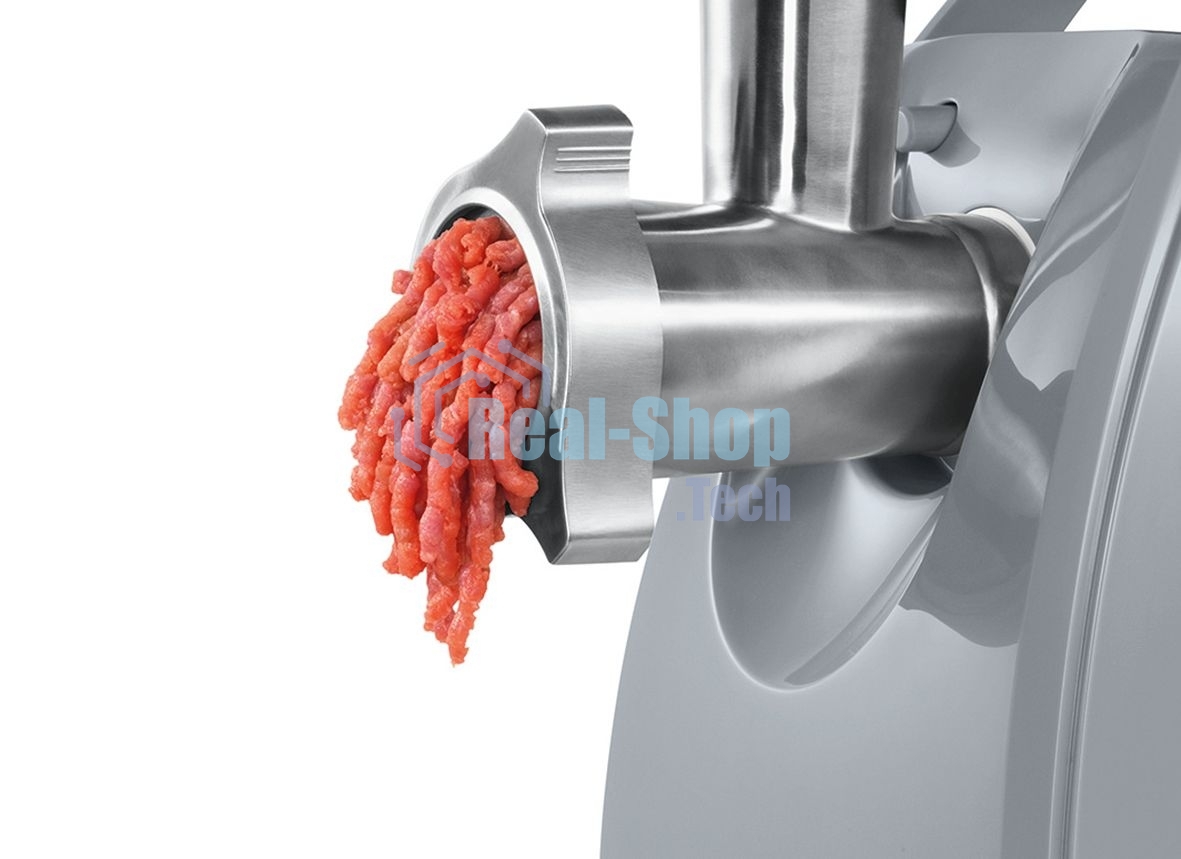Мясорубка электрическая Bosch MFW 66020 белый/серый, 1800 Вт, 3.0 кг/мин, реверс, защита от перегрузки, насадки - 5