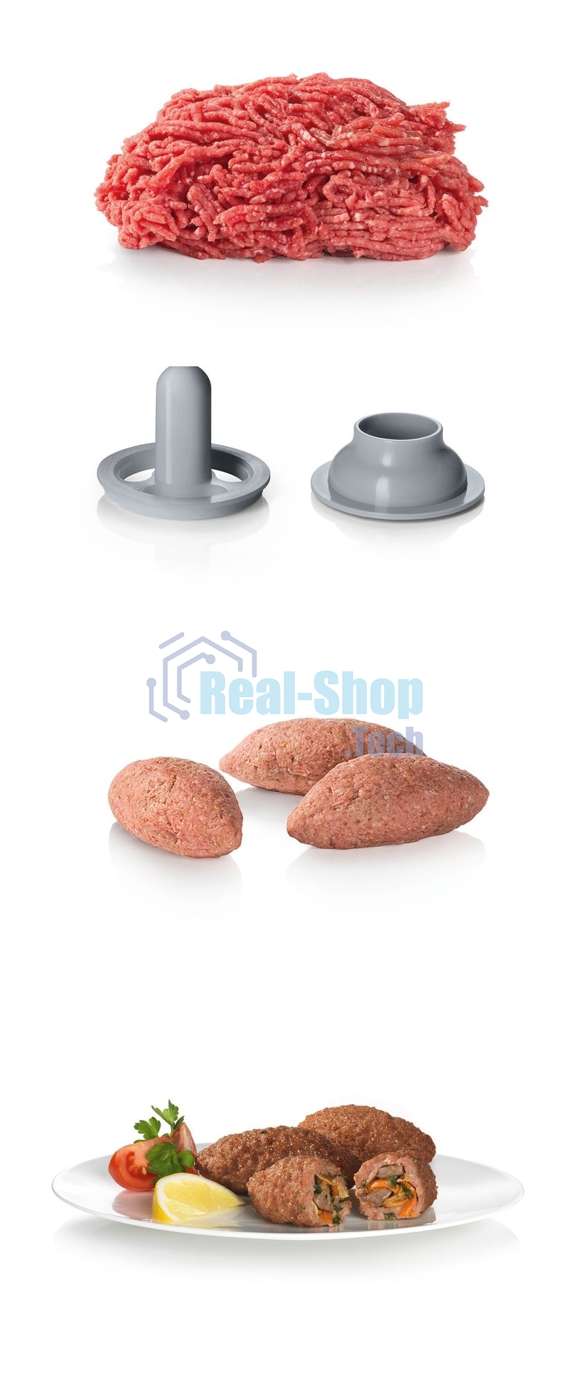 Мясорубка электрическая Bosch MFW 66020 белый/серый, 1800 Вт, 3.0 кг/мин, реверс, защита от перегрузки, насадки - 5