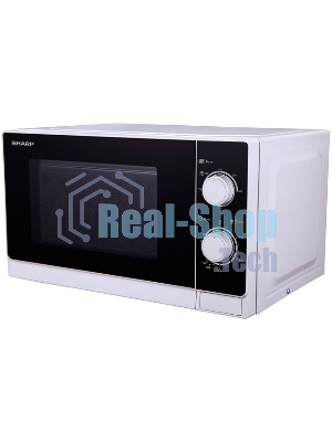 Микроволновая печь Sharp R-2000RW белый, 20 л, 800 Вт, переключатели - поворотный механизм