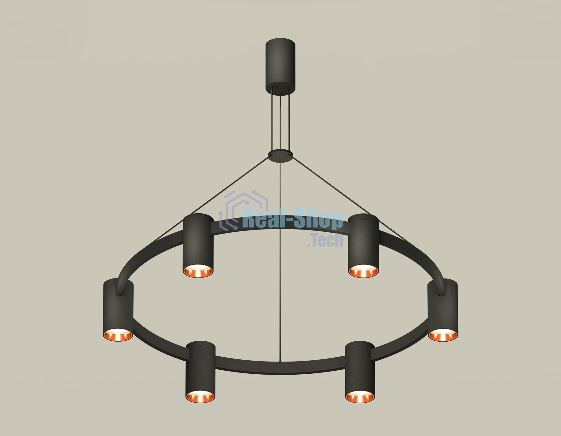 Светильник Ambrella light XB9022153/6 SBK/PPG черный песок/золото розовое полированное MR16 GU5.3 (С9022, N6114)