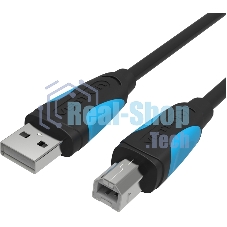Кабель Vention USB 2.0 AM/BM - 8м. Черный Кабель Vention USB 2.0 AM/BM - 8м. Черный