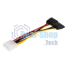 Кабель GoPower MOLEX (F)-2SATA (M) 0.2M 00-00027494