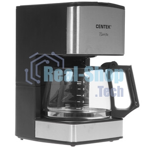 Кофеварка капельная Centek CT-1144 серебристый/черный, исп. кофе - молотый, 0.8 л, 680 Вт.