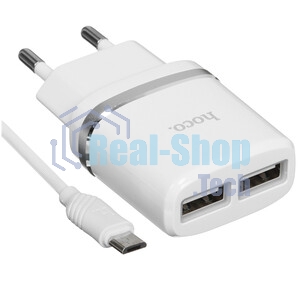 Сетевое зарядное устройство C12 Smart dual USB charger, белый