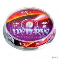 Диск DVD-RW VS 4.7 Gb, 4x, Cake Box (10), (10/250).