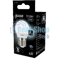 Лампа светодиодная Gauss 6.5Вт цок.: E27 шар 220B св. свеч. бел. нейт. P45 (упак.: 10 шт)