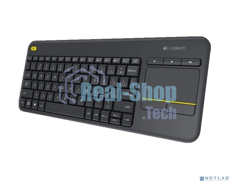 Клавиатура Logitech K400 Wireless Touch Plus беспроводная, радиоканал, чёрный