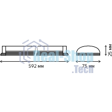 Светильник LED Gauss ДПО 18Вт 6500К 596х75х25 IP20 (аналог ЛПО)