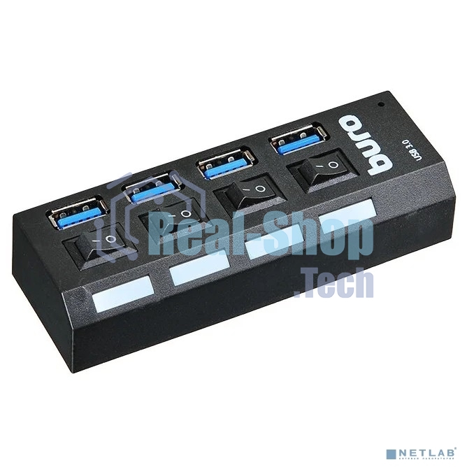 USB-концентратор Buro BU-HUB4-U3.0-L, USB 3.0, USB 4 порта, USB