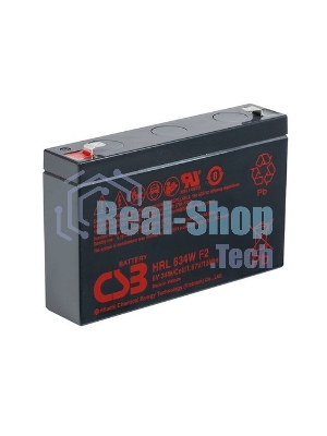 Аккумулятор 6V 9Ah CSB HRL634W (HRL634WF2FR) клеммы F2, огнеупорные