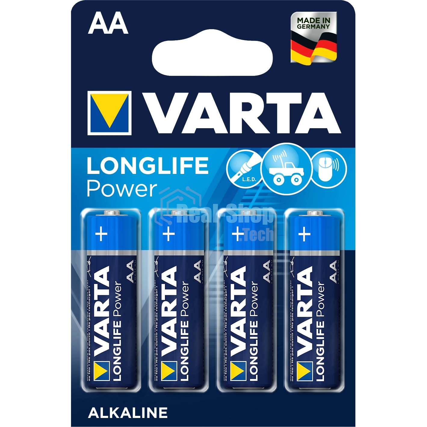Батарейка Varta LONGLIFE POWER (HIGH ENERGY) LR6 AA BL4 Alkaline 1.5V (4906) (4/80/400) (4 шт.)