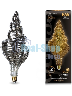 Лампа светодиодная филаментная Gauss Filament Vintage 6Вт цок.: E27 спираль 220B 2400K св. свеч. белый теп. (упак.: 1 шт)