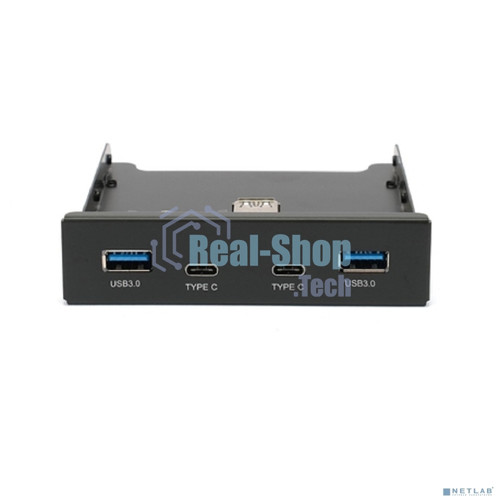 Планка на переднюю панель Gembird FP3.5-USB3-2A2C, USB, 2xUSB-A 3.0 + 2xType-C, 3.5