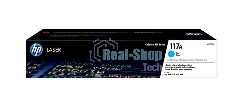 Картридж лазерный HP W2071A (HP 117A) голубой для HP Color Laser 150/170 700 страниц.