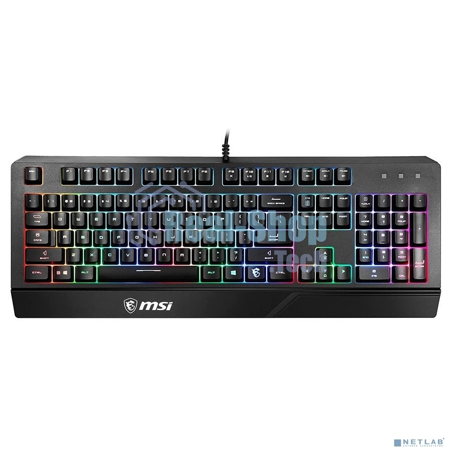 Клавиатура проводная MSI VIGOR GK20 RU черный USB Multimedia for gamer LED (подставка для запястий)