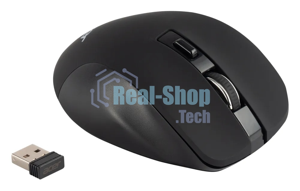 Мышь беспроводная Acer OMR140 черный, 1600 dpi, радиоканал, USB, кнопки - 6