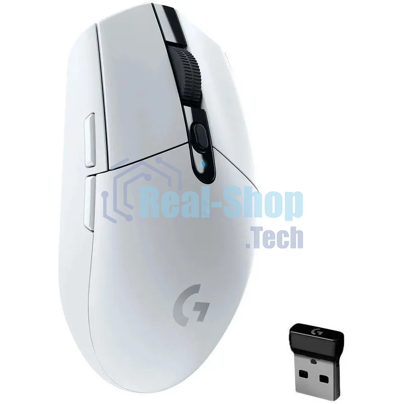 Мышь беспроводная Logitech G304 Lightspeed белый, 12000 dpi, радиоканал, USB, кнопки - 6