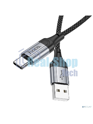 Кабель USB2.0 Hoco AM/Type-C, 3А, X102, 1м, черный, коробка