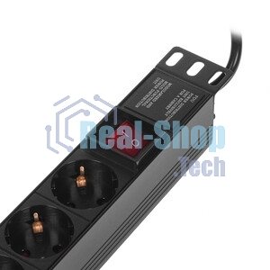 Блок розеток горизонтальный ExeGate ServerPro PDU-19H805 Al-8S-EU3-SW, 19