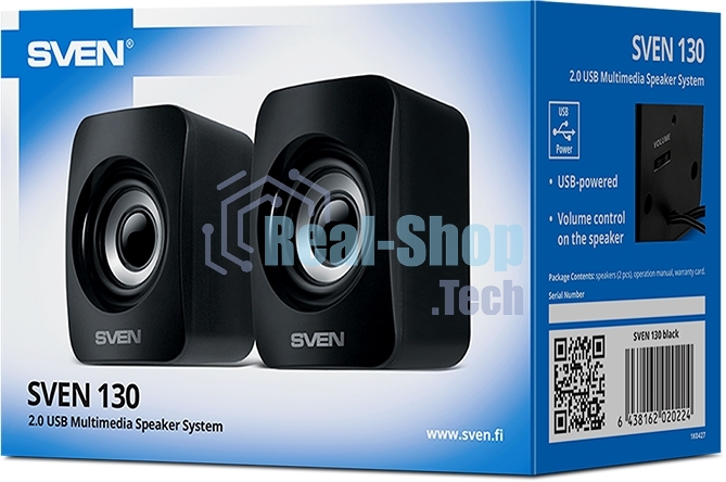 Акустическая система SVEN 130, черный (6 Вт, питание USB)