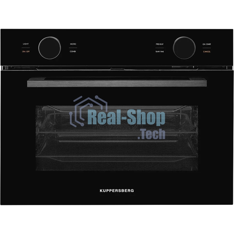 Встраиваемый духовой шкаф Kuppersberg KMW 612 Black с СВЧ, 45 см, 50л, 12 режимов, гидролизная очистка, черный