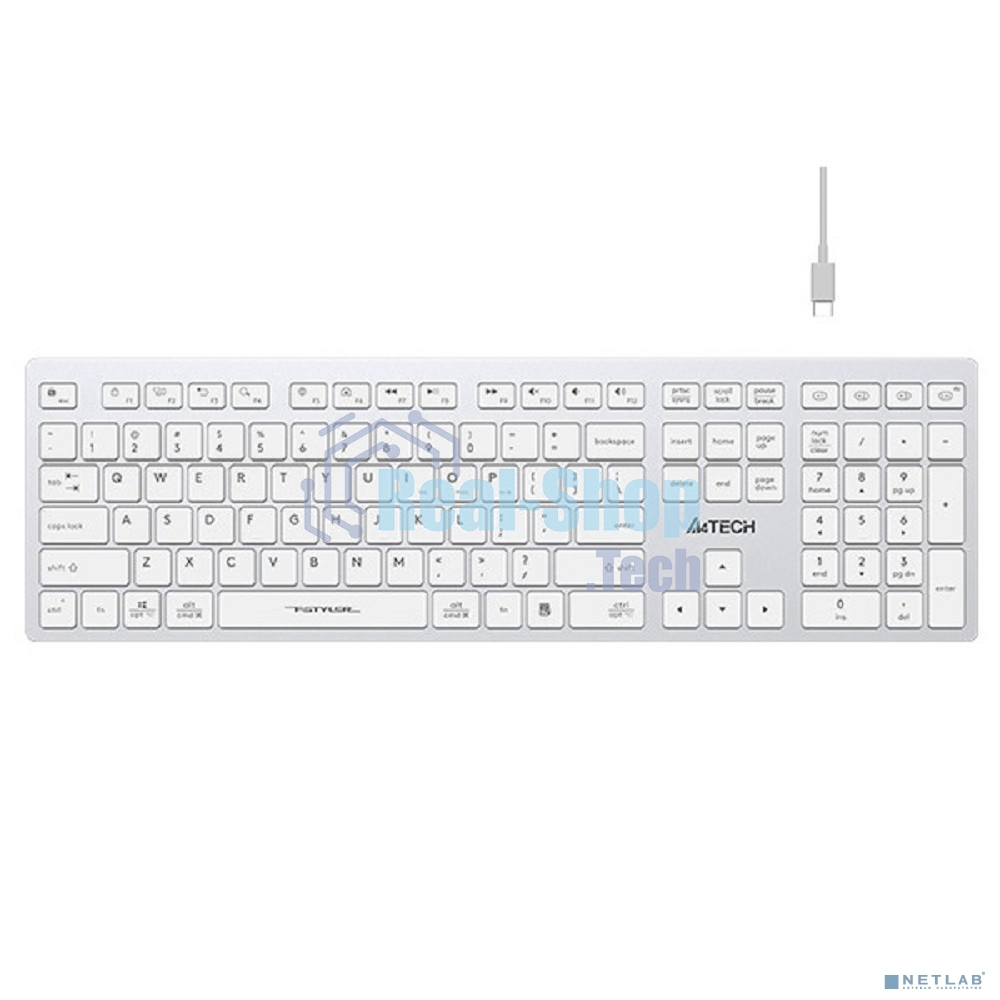 Клавиатура беспроводная A4Tech Fstyler FBX50C, USB, Bluetooth/Радиоканал, белый