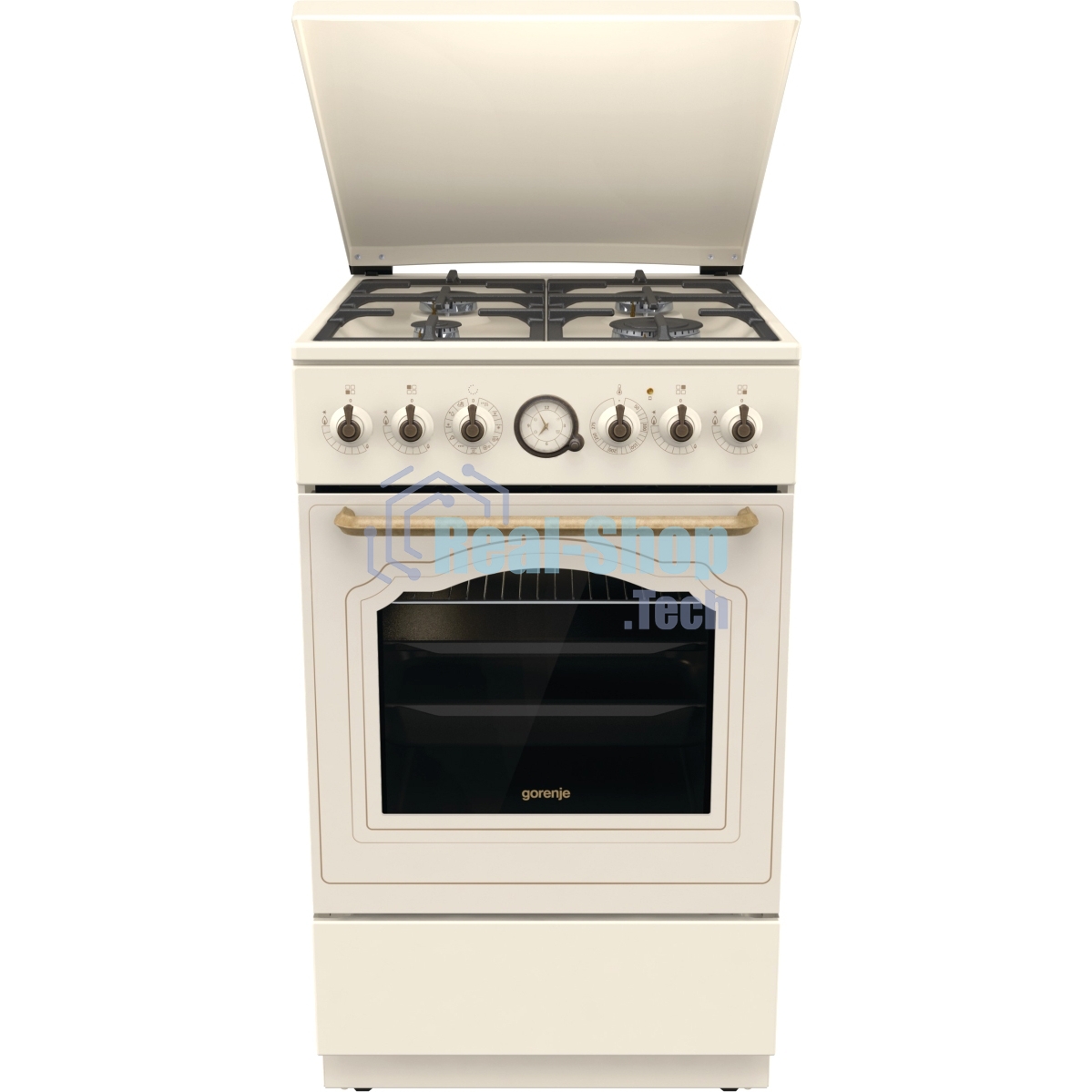 Плита комбинированная Gorenje GKS5B70CLI бежевый, конфорок 4 газовых, духовка 70 л, 50 см x 85 см x 59.4 см