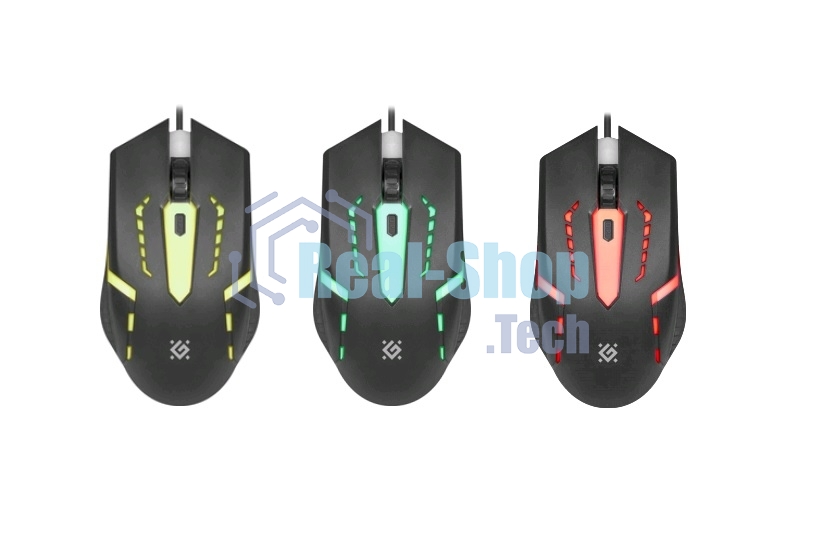 Мышь проводная Defender Flash MB-600L черный, 1200 dpi, USB, кнопки - 4