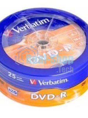 Диск DVD-R Verbatim 4.7Gb 16x Cake Box (25шт) (43730)