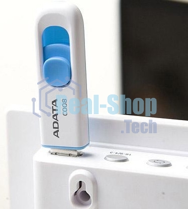 Флешка USB ADATA C008 (AC008-32G-RWE), 32Gb, USB 2.0, R/W 15/5, белый/синий