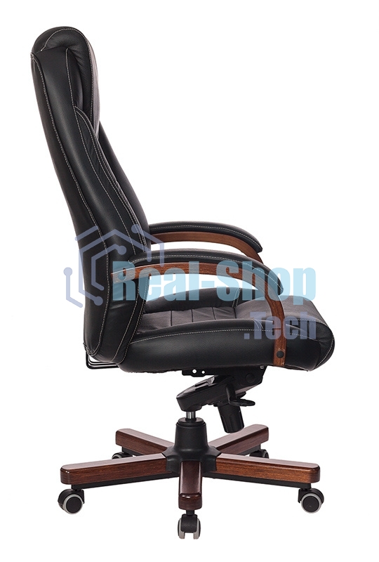 Кресло Бюрократ T-9923WALNUT/BLACK черный, кожа