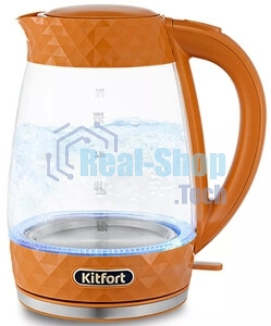 Чайник электрический Kitfort KT-6123-4 2л. 2200Вт оранжевый (корпус: стекло)