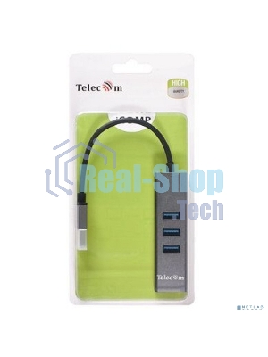 Переходник Telecom USB 3.0 - RJ-45 1000Mbps +3 USB3.0, Aluminum Shell, 0.2м TA311U