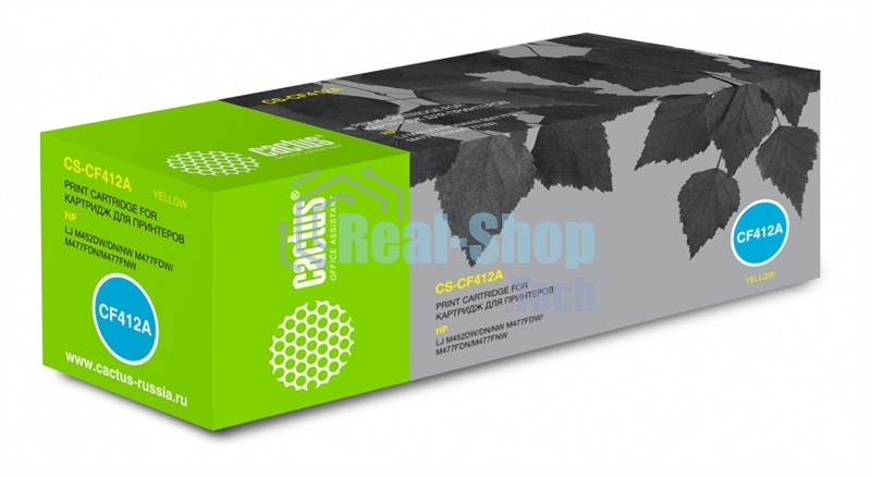 Картридж лазерный Cactus CS-CF412A желтый (2300 стр.) для HP LJ M452DW/DN/NW, M477FDW/M477FDN/M477FNW