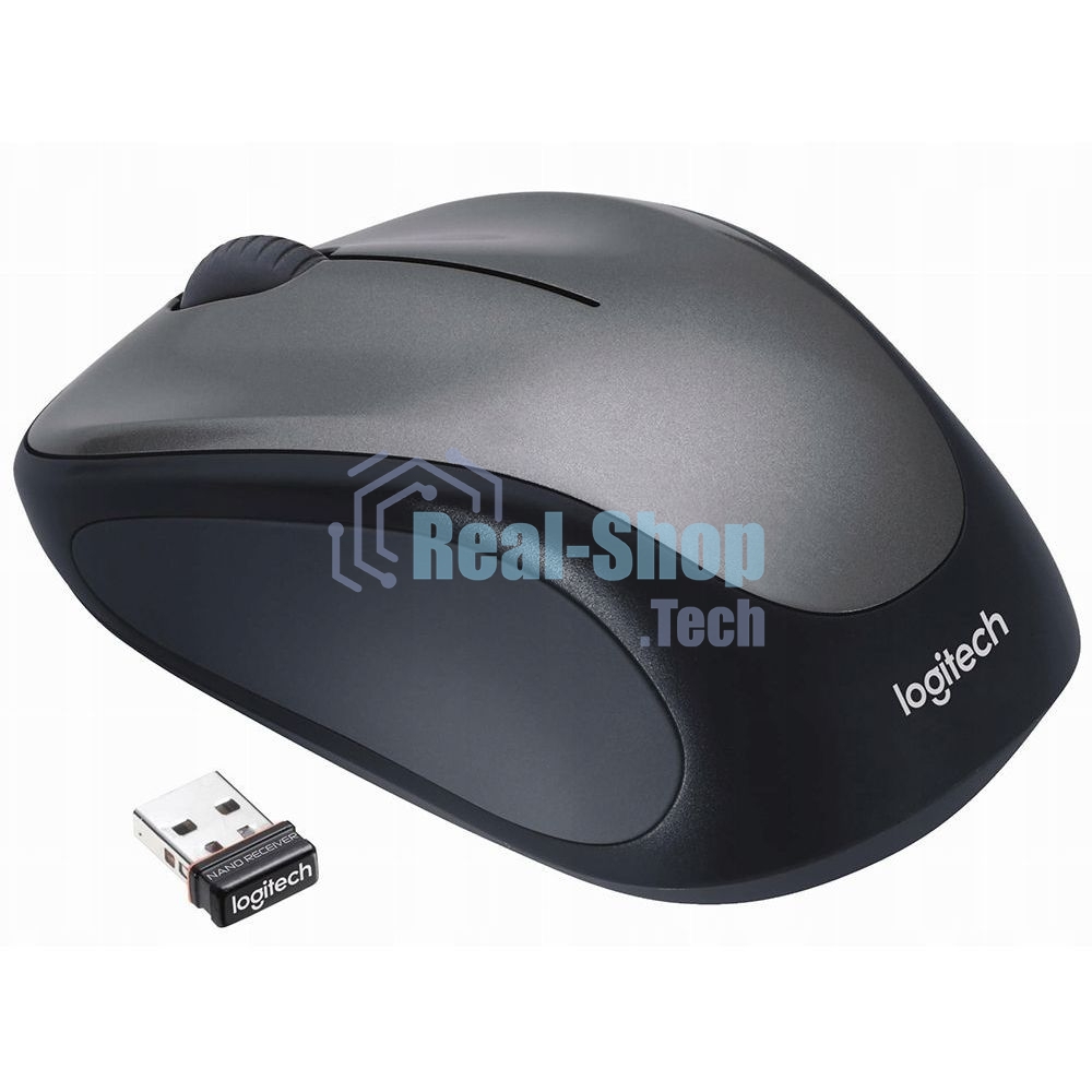 Мышь беспроводная Logitech M235 серый/черный, 1000 dpi, радиоканал, USB, кнопки - 3