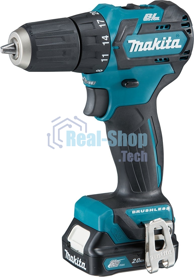 Дрель-шуруповерт Makita DF332DWAE, 12 В, 2 Ач, 35 Нм, бесщеточный