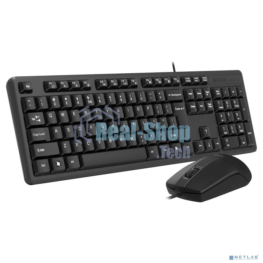 Комплект клавиатура+мышь A4Tech KK-3330 проводной, USB, 1200 DPI, чёрный