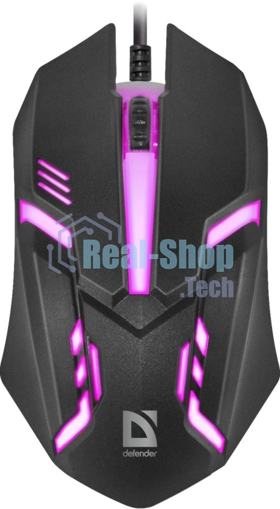 Мышь проводная Defender Cyber MB-560L черный, 1200 dpi, USB, кнопки - 3