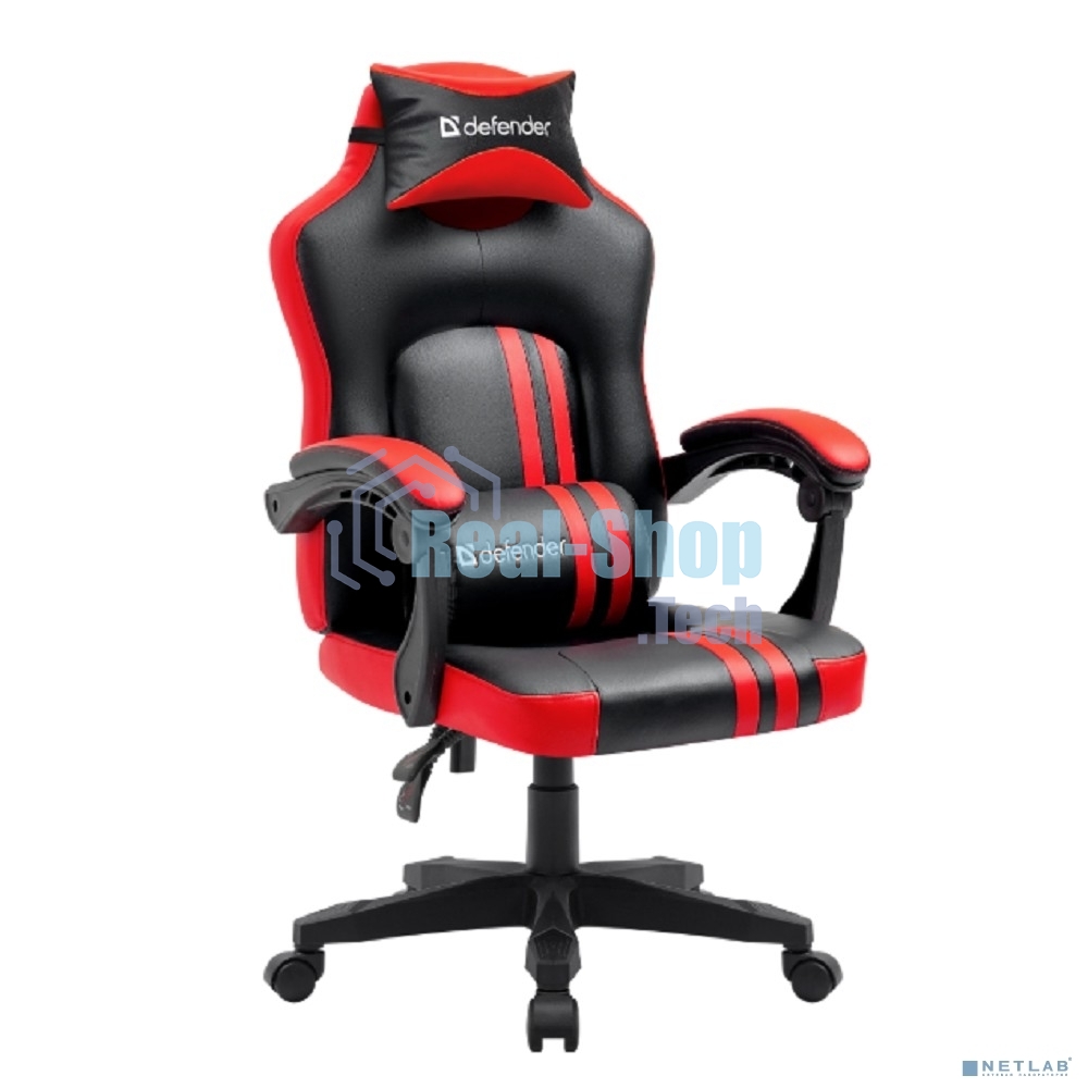 Кресло Defender MERCURY BLACK/RED черный/красный, экокожа