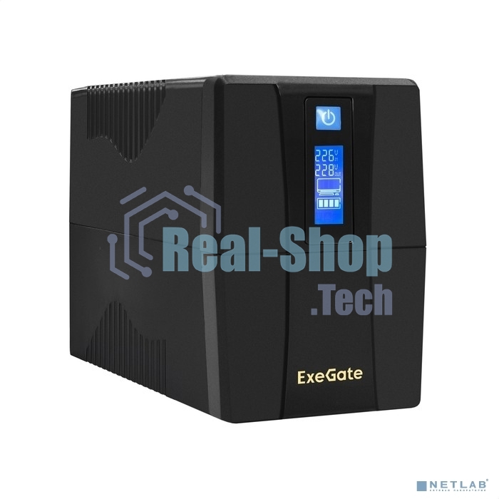 Источник бесперебойного питания ExeGate Power Smart ULB-1000.LCD.AVR.4C13 1000VA/550W, LCD, AVR, 4*C13, черный