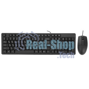 Комплект клавиатура+мышь A4Tech KK-3330 проводной, USB, 1200 DPI, чёрный
